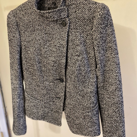 NEW Ann Taylor tweed jacket size 4 cotton wool fully lined cropped length - Picture 5 of 5